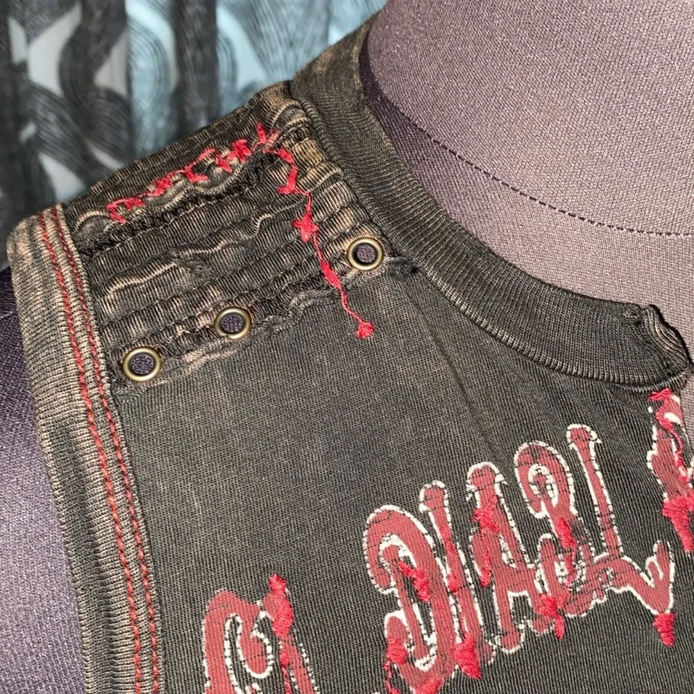 Salvage Black and Red Graphic Tank Top - Picture 3 of 9